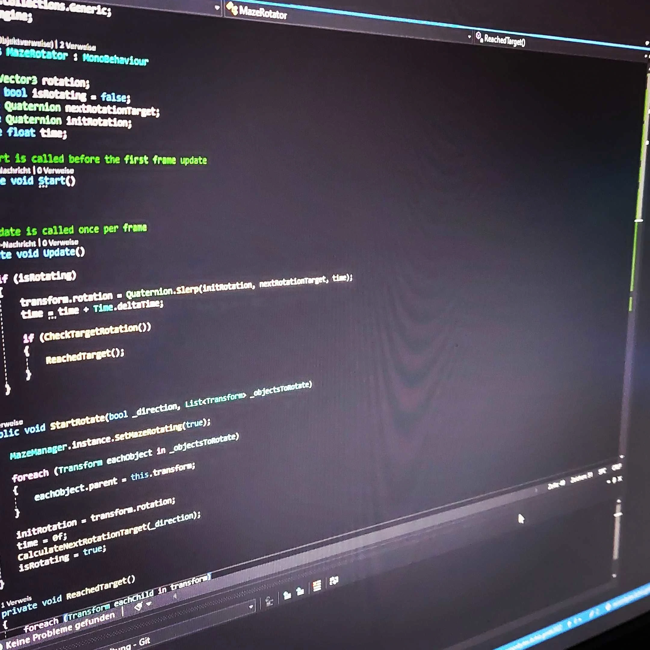 C# Code on the Screen
