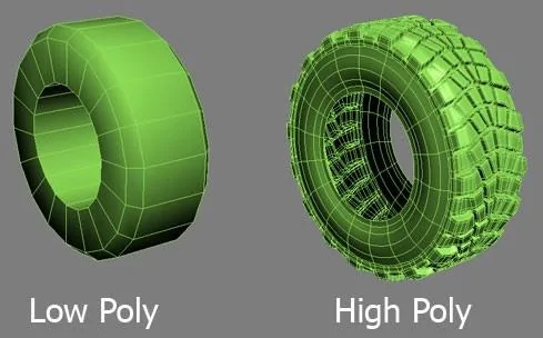 Low Poly Reifen vs. High Poly Reifen